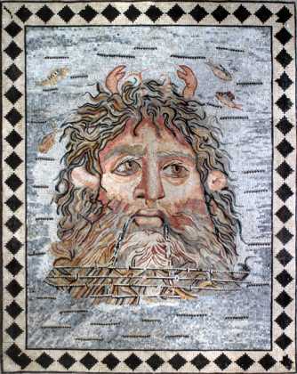 FG164 Okeanos god Greek Titan Mosaic