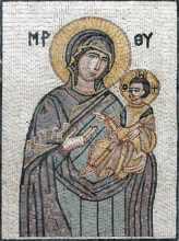 Madonna & Jesus Simple Byzantine Mosaic
