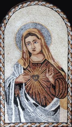 Immaculate Heart of Mary Arched Rope Border Mosaic
