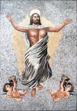 Resurrection Jesus Christ Stands Victorious Mosaic