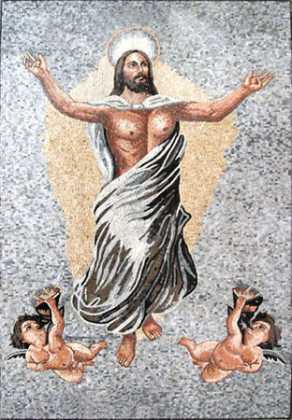 Resurrection Jesus Christ Stands Victorious Mosaic