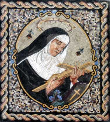 St. Rita of Cascia Holding Crucifix Mosaic