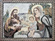 Madonna with Baby Jesus & Holy Ghost Wall Mosaic