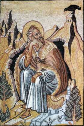 St. Elijah in the Wilderness Religious Mosaic