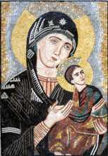 Virgin Mary and Jesus Icon Religious Mosaic