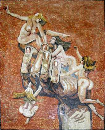 Erotic Nude Illustration Mosaic