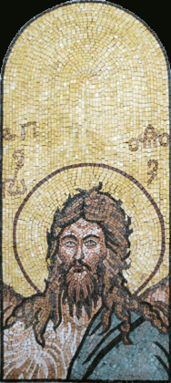 John the Baptist Arched Byzantine Greek Mosaic