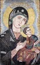 Madonna & Baby Christ Byzantine Religious Mosaic