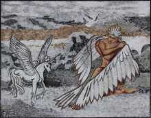 Angel with Unicorn Mosaic