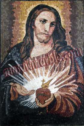 Sacred Heart of Jesus Christ Religious Wall Mosaic