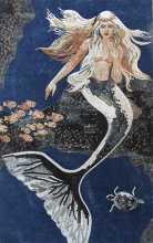 Mermaid in Deep Blue Sea Mosaic