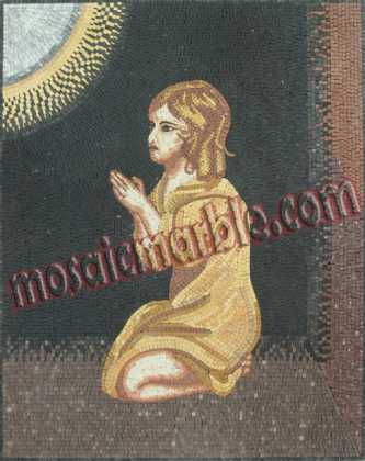 Child in Prayer Religious Mosaic