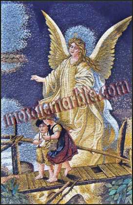 Guardian Angel of Children on Bridge Plockhorst Mosaic
