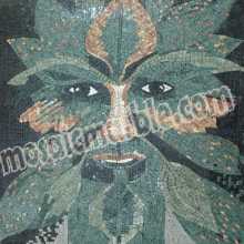 Green Man Foliate Motif Spirit of the Forest  Mosaic