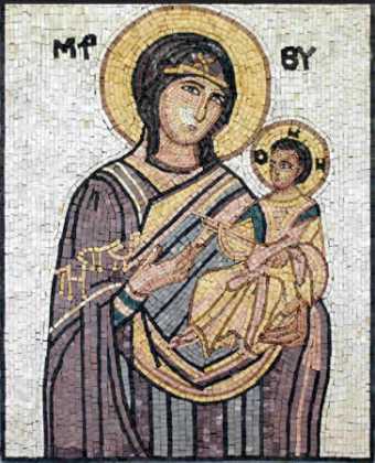 Madonna with Baby Jesus Byzantine Mosaic