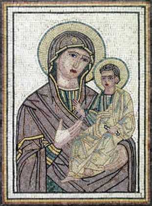 Mary with Baby Jesus Byzantine Mosaic