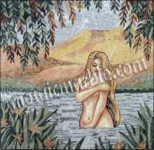 Sensual Art Bathing in the Lake Mosaic