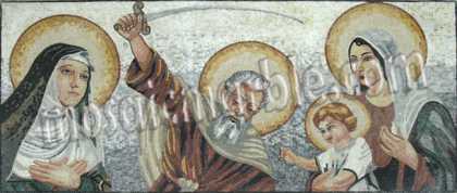 St. Elias St. Rita with Virgin Mary & Baby Jesus Mosaic