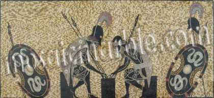 Exekias Achilles & Ajax Playing a Game Greek Mosaic