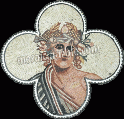 Dionysus (Bacchus) Greek God of Wine Mosaic