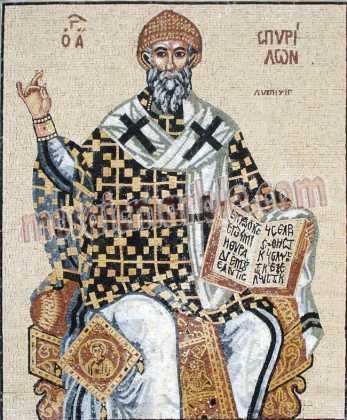 Saint Spyridon Bishop of Trimythous Byzantine  Mosaic