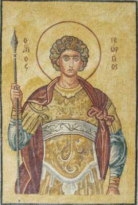 Saint George of Lydda Religious Icon Byzantine Mosaic