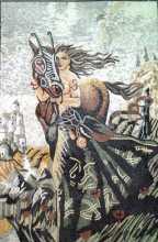 Female Warrior with Horse Mosaic