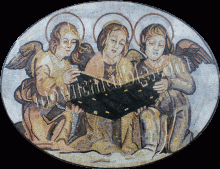 Three Angels Reading Religious Mosaic