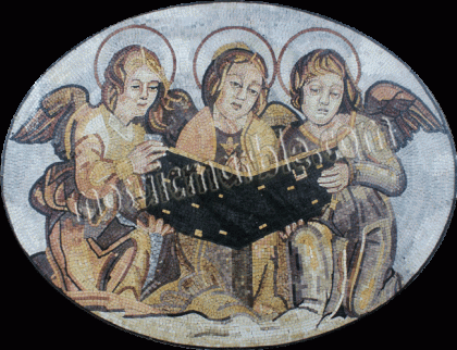 Three Angels Reading Religious Mosaic
