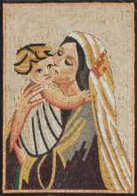 Virgin Mary Hugging Baby Jesus Icon Religious Mosaic