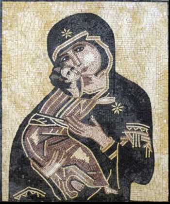 Virgin Mary & Baby Jesus Wall Mosaic