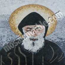 Saint Sharbel Icon Religious Mosaic