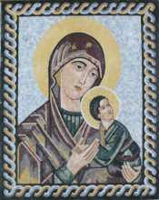 Blessed Virgin Mary with Baby Jesus Religious Mosaic
