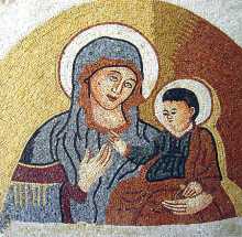 Virgin Mary & Baby Jesus Christian Wall Mosaic