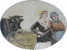 FG866 Country Life Two Peasants Bumpkins  Mosaic