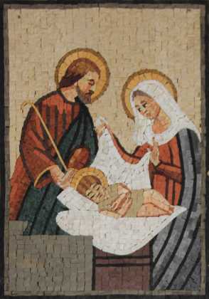 Nativity Birth of Jesus Christ Religious Wall Mosaic