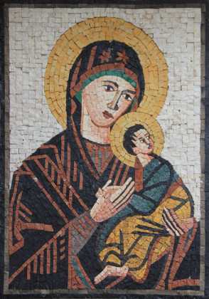 Jesus and the Virgin Mary Religious Icon Mosaic