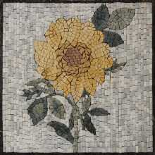 FL2524 Yellow Flower Square Wall Accent  Mosaic