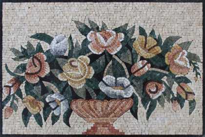 FL580 Flowers in Round Vase Mosaic