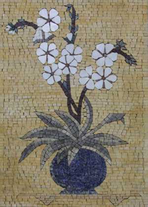 FL758 White Jasmine Flowers Floral Vase Home  Mosaic