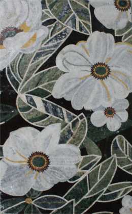 FL840 Exquisite White Flowers Artistic Home  Mosaic