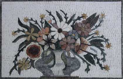 FL880 Flower Vase Handmade Art Tile Stone  Mosaic