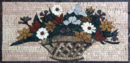 FL912 Flowers in a Basket Mosaic