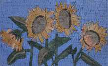 FL923 Sunflowers in Four Mosaic