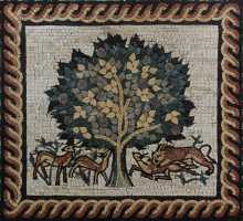 FL933 Famous Tree Of Life Animals Rope Border  Mosaic
