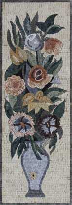 FL934 Royal Colorful Floral Vase Dark Frame  Mosaic