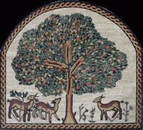 FL949 Artistic Arched Tree Of Life Animals Rope  Mosaic