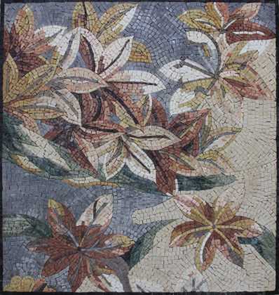 FL954 Autumn Spirit Falling Leaves Handmade  Mosaic