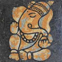Ganesha Elephant Geisha Wall Mosaic