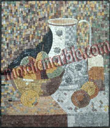 Jug & Fruit Bowl Still Art Kitchen Backsplash Mosaic
